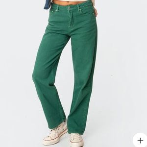 Wide leg green jeans size S